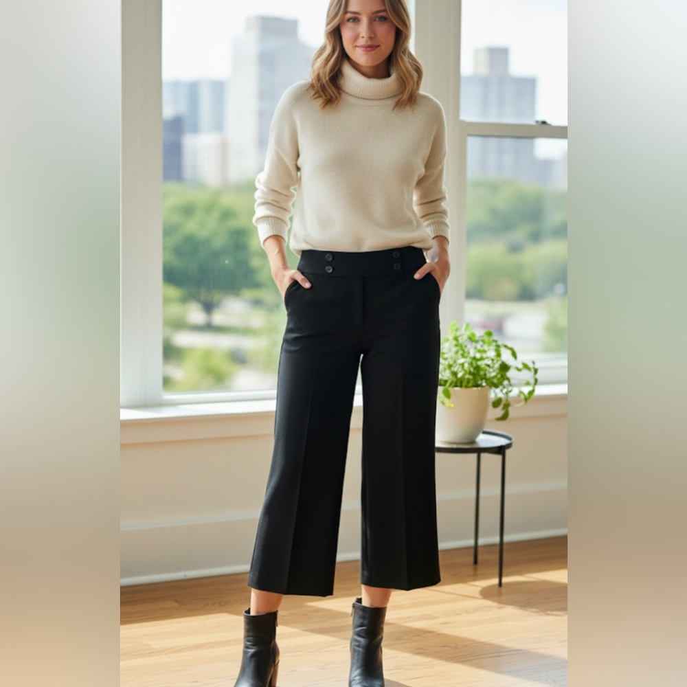 INC International Concepts Black Wide-Leg Pants